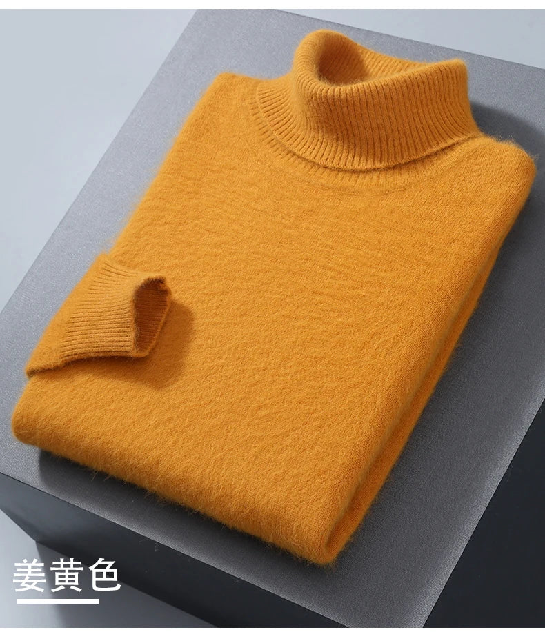 Herren Rollkragen Pullover Sweatshirt Langarm Pulli Sweater Shirt 100% Kaschmir