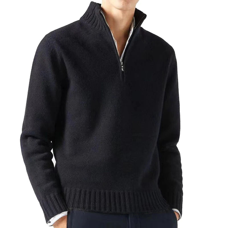 Herren Pullover Sweatshirt Troyer Pulli Sweater Stehkragen Zipper Langarmpulli