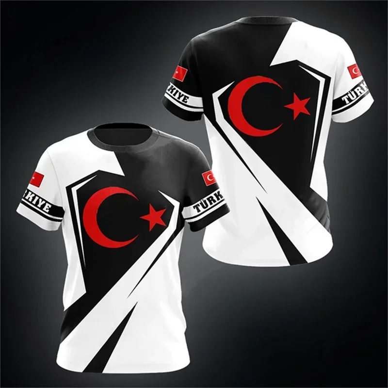 Herren T-Shirt Fashion Türkei Fan Trikot Rundhals Unisex Sommer Streetwear