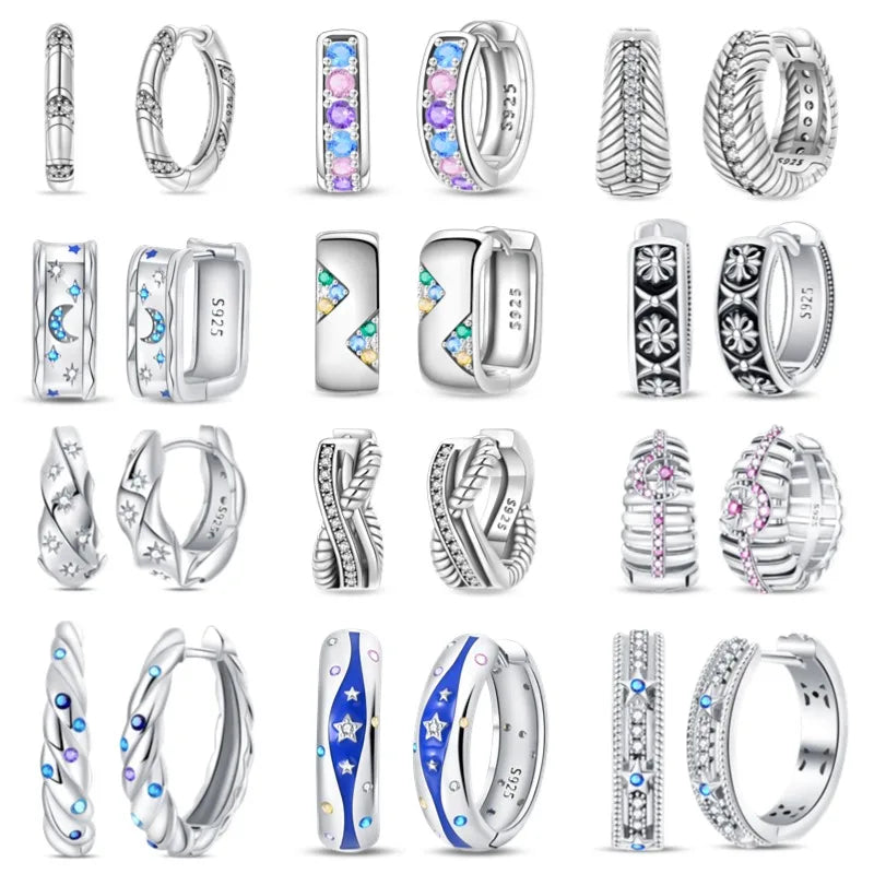 Creole Argento 925 Sterling Zirconi | Orecchini Eleganti Ipoallergenici Regalo