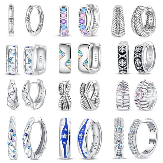 Creole Argento 925 Sterling Zirconi | Orecchini Eleganti Ipoallergenici Regalo