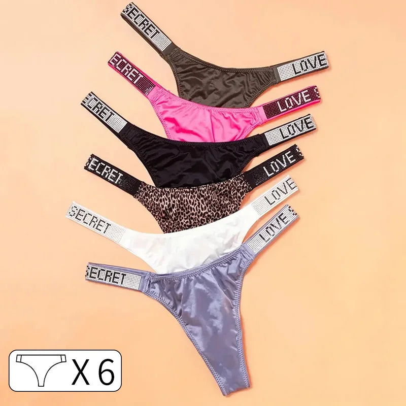 6Stk Damen Tanga String Höschen Sexy Schlüpfer Slip Dessous Unterwäsche Panties