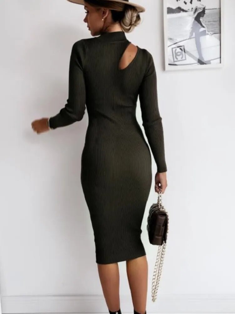 Damen Wollkleid Stiefelkleid Herbstkleid Winterkleid Strickkleid Longpullover