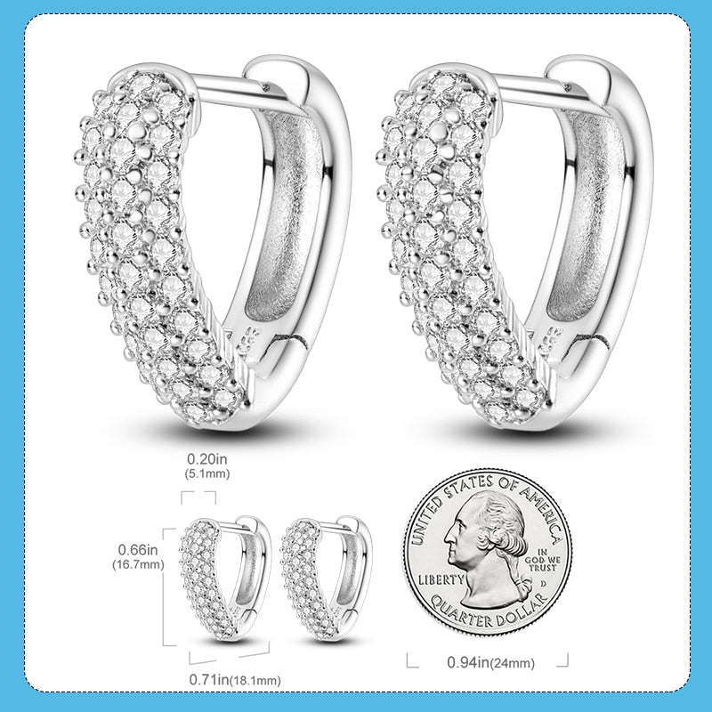 1 Paar Creolen aus 925 sterling Silber Ohrringe Ohrschmuck Zirkonia Ohrstecker