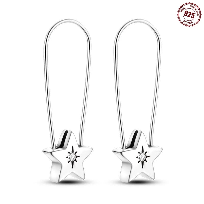 Funkelnde 925er Silber Creolen m. Zirkonia | Luxus-Qualität | Trend Ohrringe