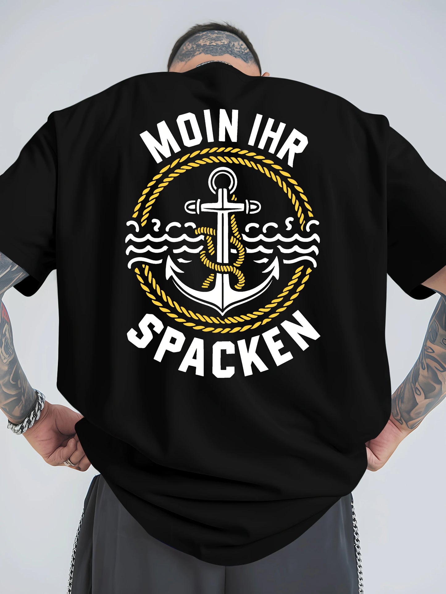 Herren T-Shirt Moin Spacken Shirt Rundhals Streetwear Tank Top Hemd Polohemd