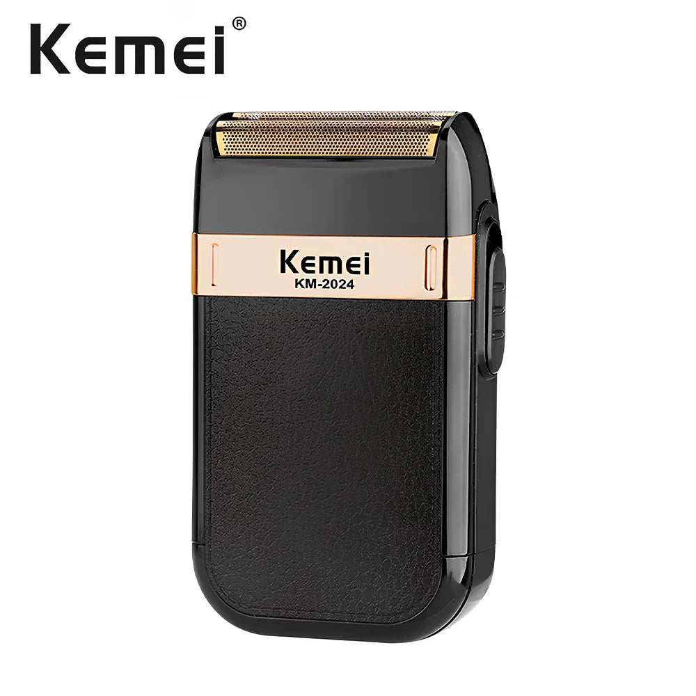 Kemei KM-2024 Elektrorasierer mit USB-Aufladung, zusätzlicher Schneidkopf, hin- und hergehender Twin-Blade-Rasierer, Bartschneider