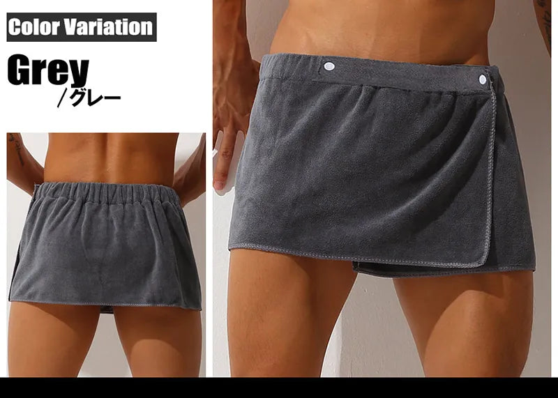 Saunatuch Herren Handtuch Saunakilt Sarong Kilt Wellness Sauna Klettverschluss
