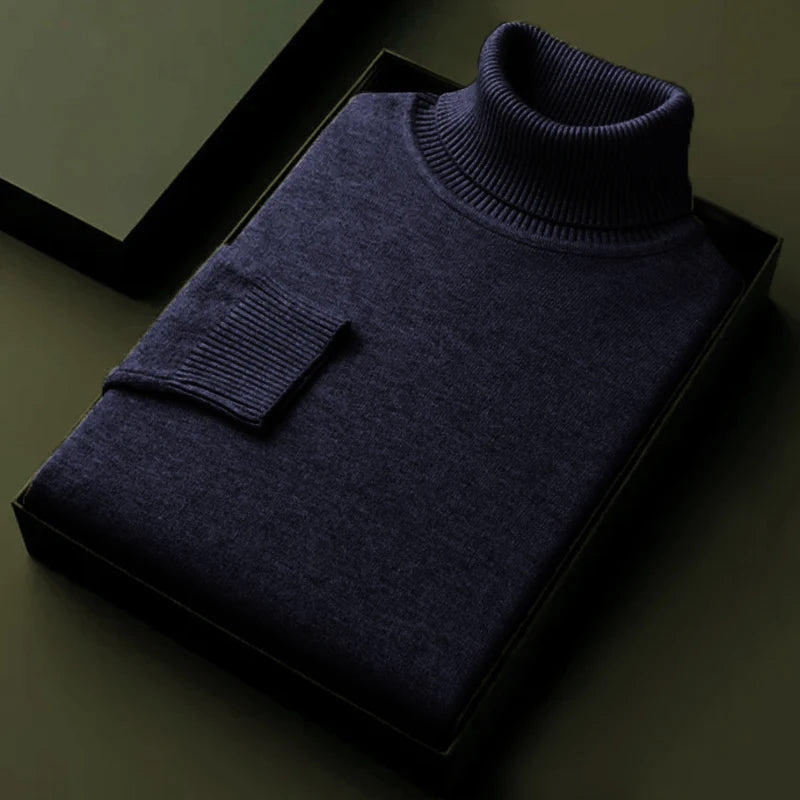 Herren Rollkragen Pullover Sweatshirt Leichter Pulli Sweater Shirt Langarmshirt