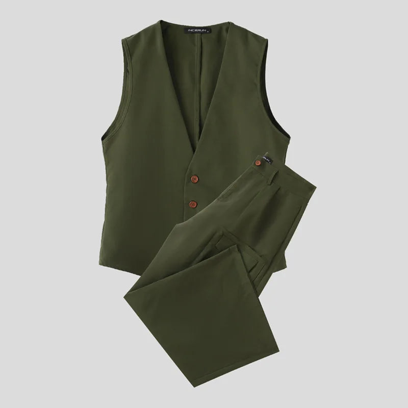 2 Tlg Set Männer Hose Weste Haremshosen Pumphosen Pluderhosen Hosenrock Herren