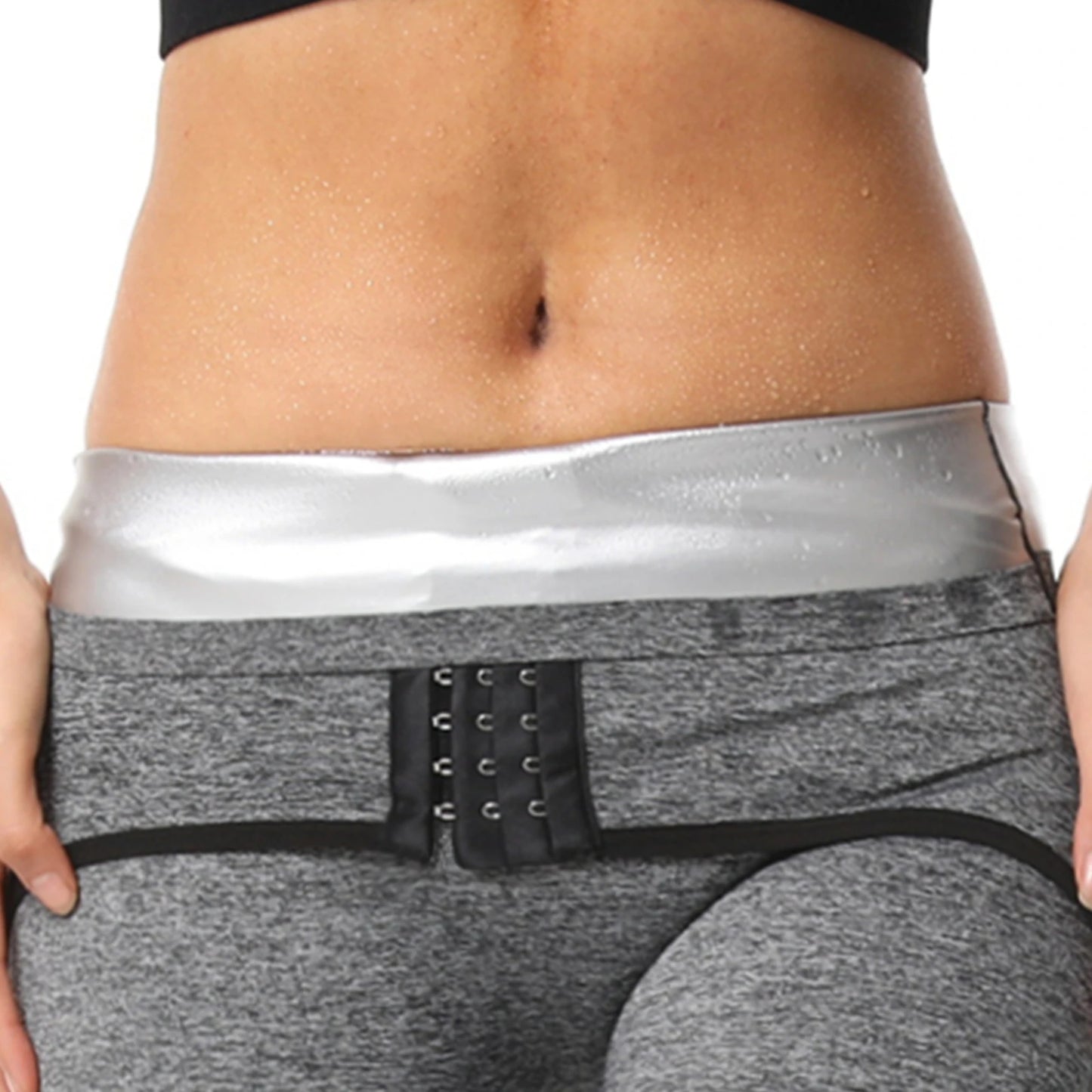 Damen Neopren Sauna Hose Schwitzhose Yogahose Thermoeffekt Abnehmen Hose Leggins