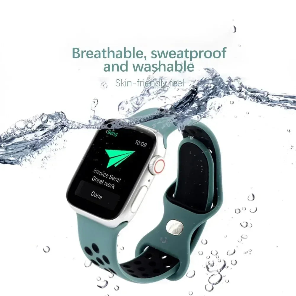 Sport Armband für Apple Watch Series 9 8 7 6 5 4 3 SE Ultra Silikon Band iWatch