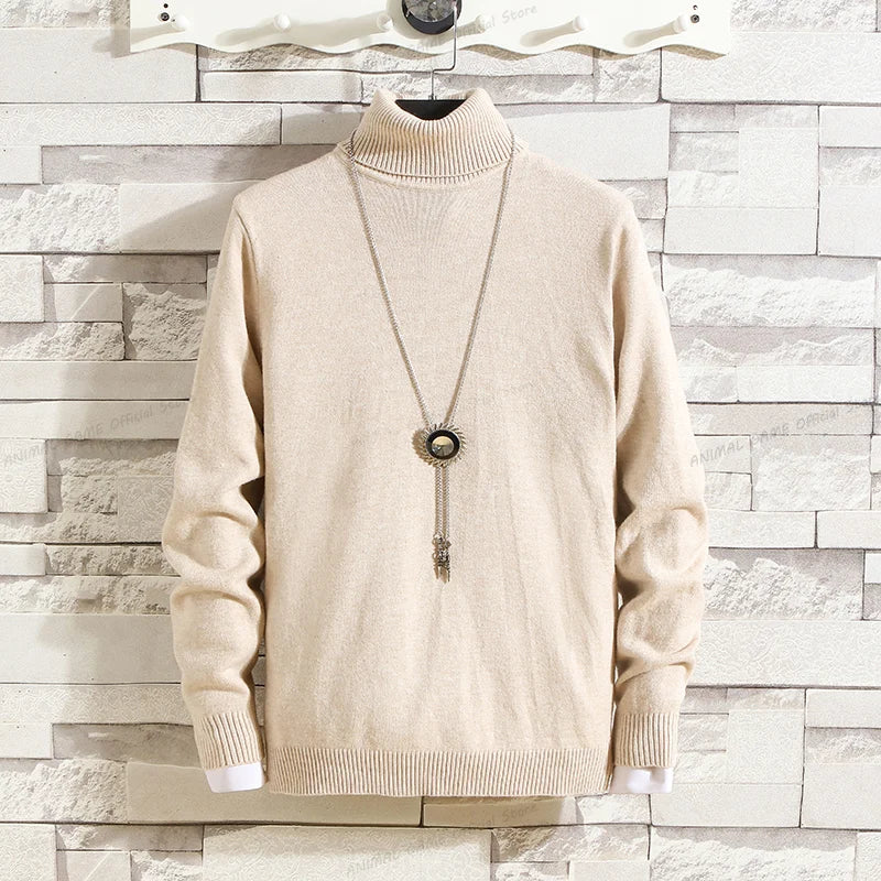 Herren Rollkragen Pullover Sweatshirt Leichter Pulli Sweater Shirt Langarmshirt