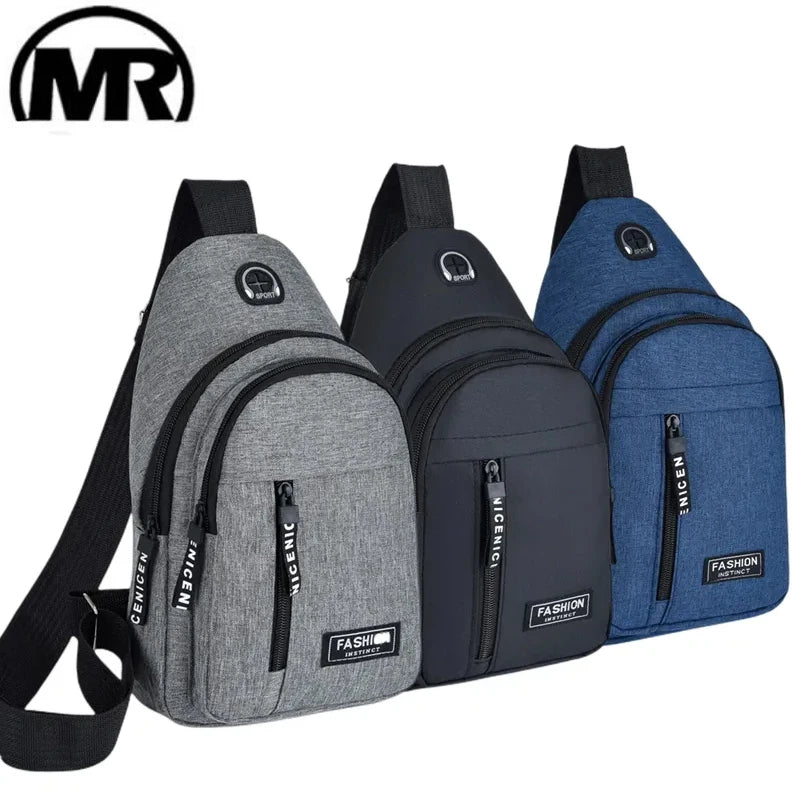 Zaino Monospalla Borsa Da Petto Marsupio Per Uomo Borsello Moto con Porta USB