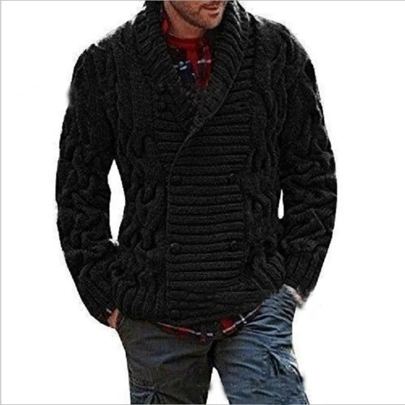 Herren Herbst Jacke Übergangsjacke Sweatjacke Sweater Strickjacke mit Zopfmuster