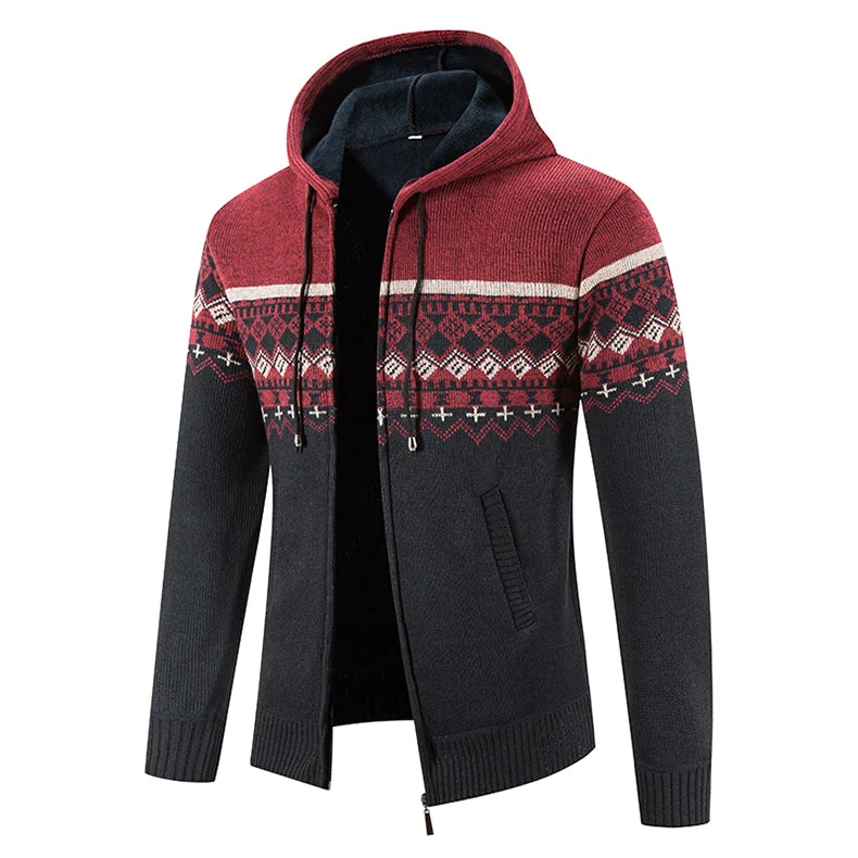 Herren Herbst Jacke Übergangsjacke Warme Sweatjacke Zipper Sweater Strickjacke