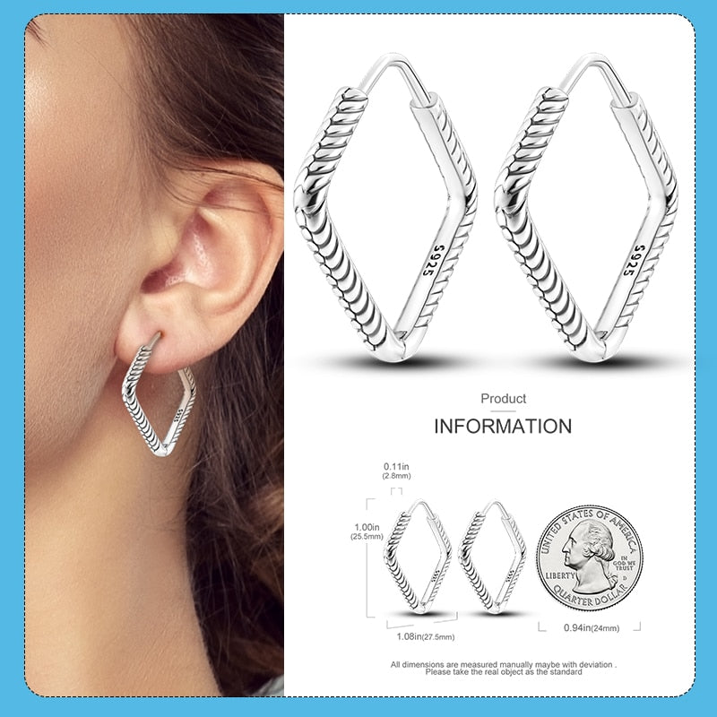 1 Paar Creolen aus 925 sterling Silber Ohrringe Ohrschmuck Zirkonia Ohrstecker