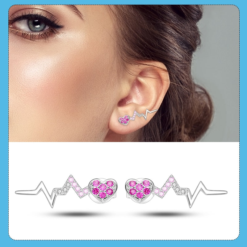 1 Paar Creolen aus 925 sterling Silber Ohrringe Ohrschmuck Zirkonia Ohrstecker