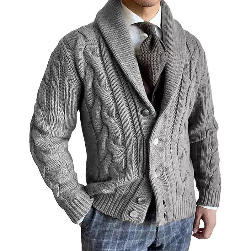 Herren Herbst Jacke Übergangsjacke Sweatjacke Sweater Strickjacke mit Zopfmuster