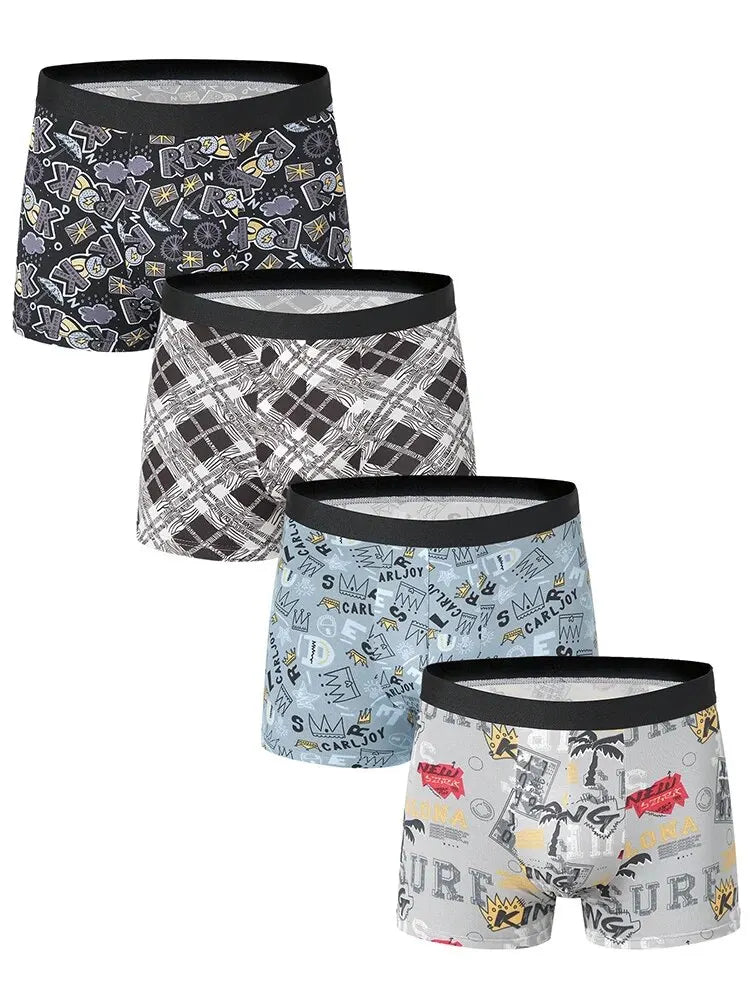 4er Pack Herren Boxershorts Unterhosen Basic Unterwäsche Boxer Shorts