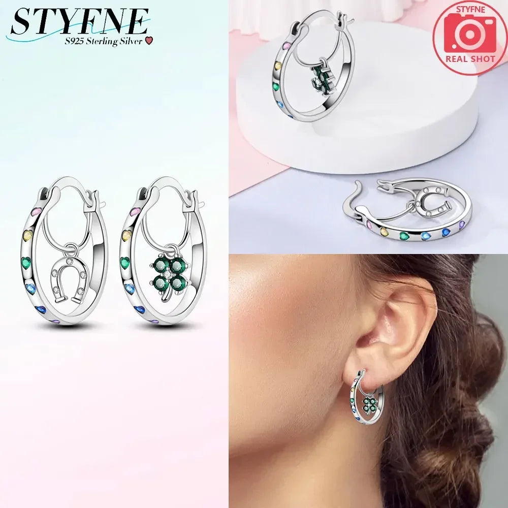 Creolen 925 Silber Ohrringe Zirkonia | Hypoallergen | Luxus Ohrstecker Geschenk
