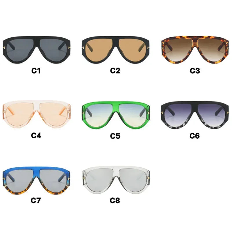 Damen Sonnenbrille Designer Luxus Brille Quadratische Übergröße Gläser Vintage