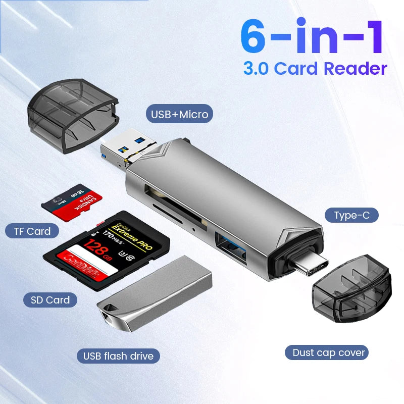 6 in1 Kartenleser USB Stick USB-C Speicherstick Memorystick Universal Adapter