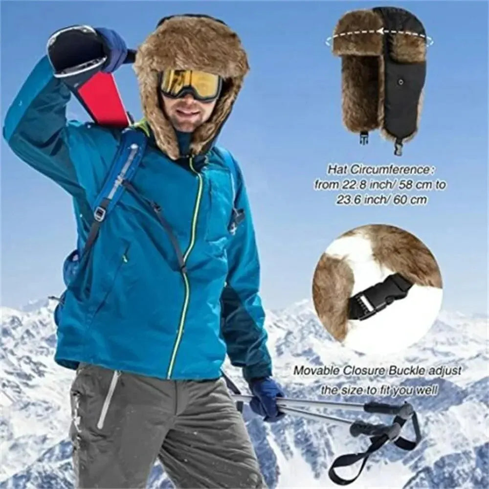 Fliegermütze Wintermütze Trapper Fellmütze Hut Pilotenmütze Mütze Ohrenmütze