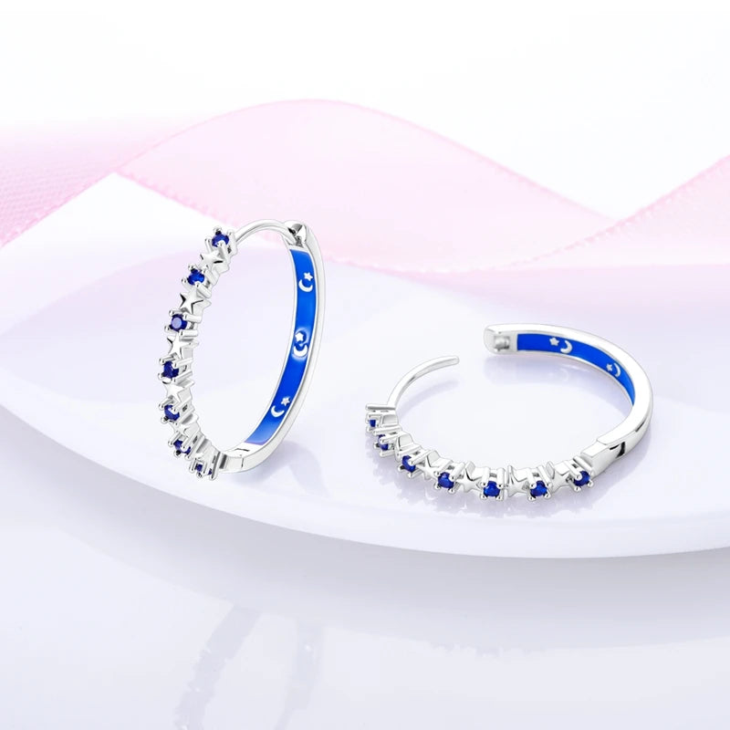 Creolen 925 Silber Ohrringe Zirkonia | Hypoallergen | Luxus Ohrstecker Geschenk