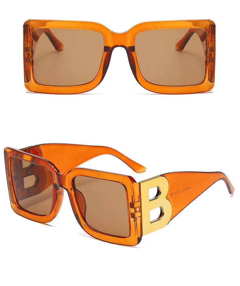 Designer Luxus Brille Sonnenbrille Damen Quadratische Übergröße Gläser Vintage