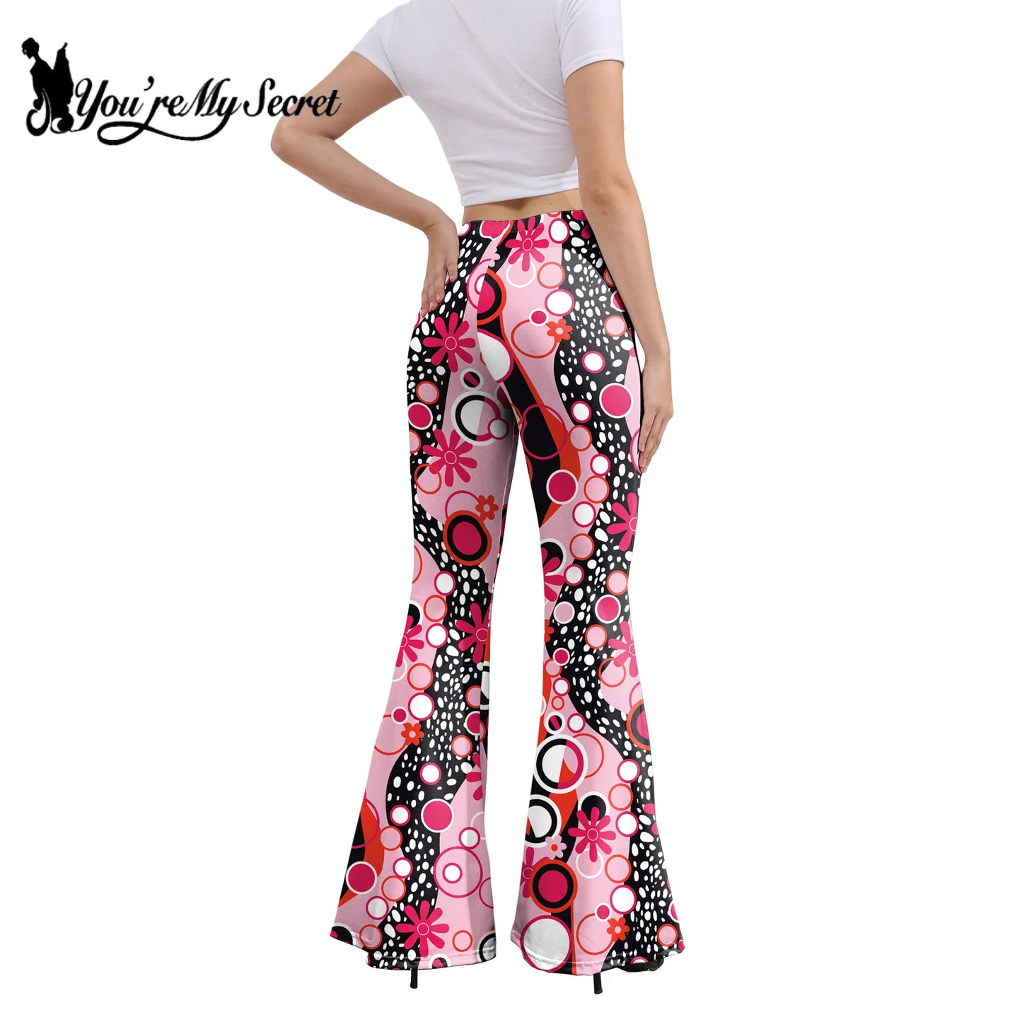 [Du bist mein Geheimnis] 60er 70er Damen Hippie Hose Bell Bottom Boho Hose Schlaghose Retro Hose für 70er Jahre Mottoparty