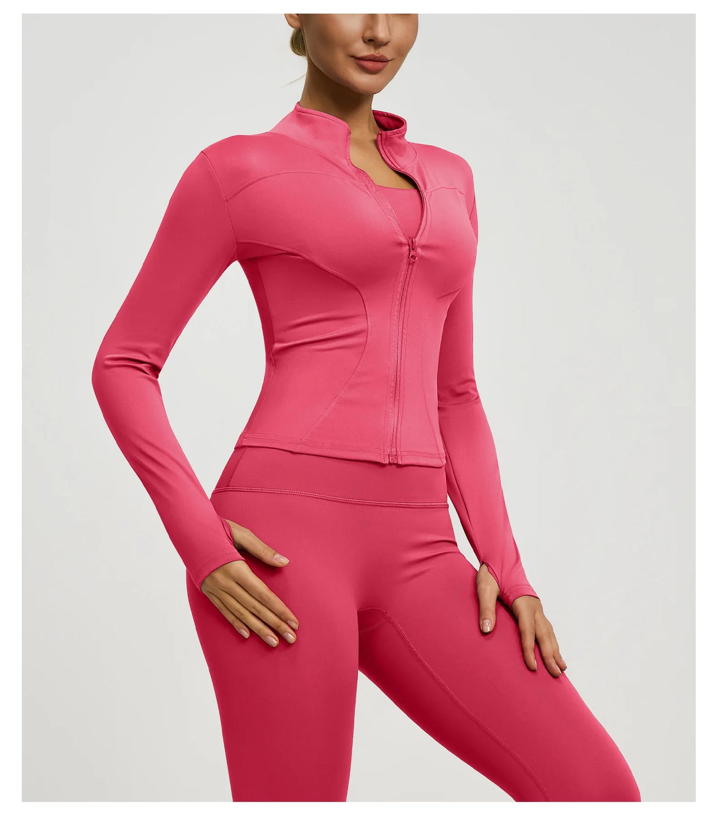Damen kurze Sportjacke Sweatshirt Fitness Gym Jacke Yogajacke Yoga Sportswear