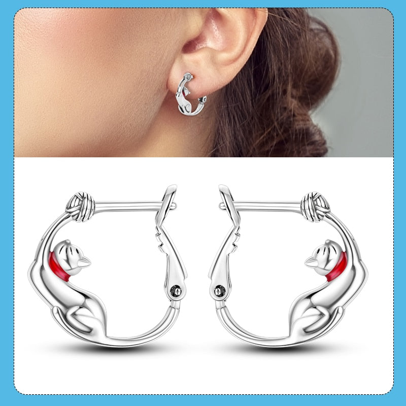 1 Paar Creolen aus 925 sterling Silber Ohrringe Ohrschmuck Zirkonia Ohrstecker