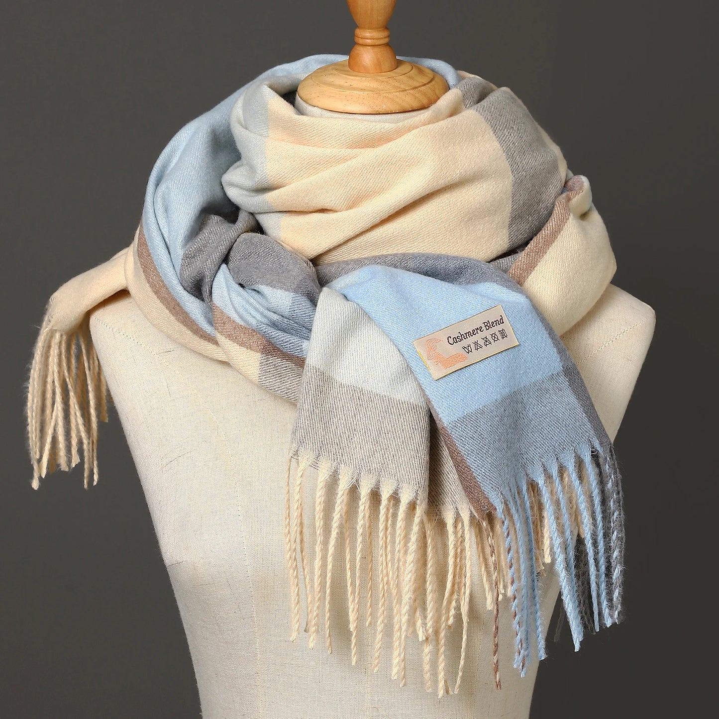 Herren Schal Winterschal Stola Schlauchschal Halstuch Wollschal Strickschal Loop