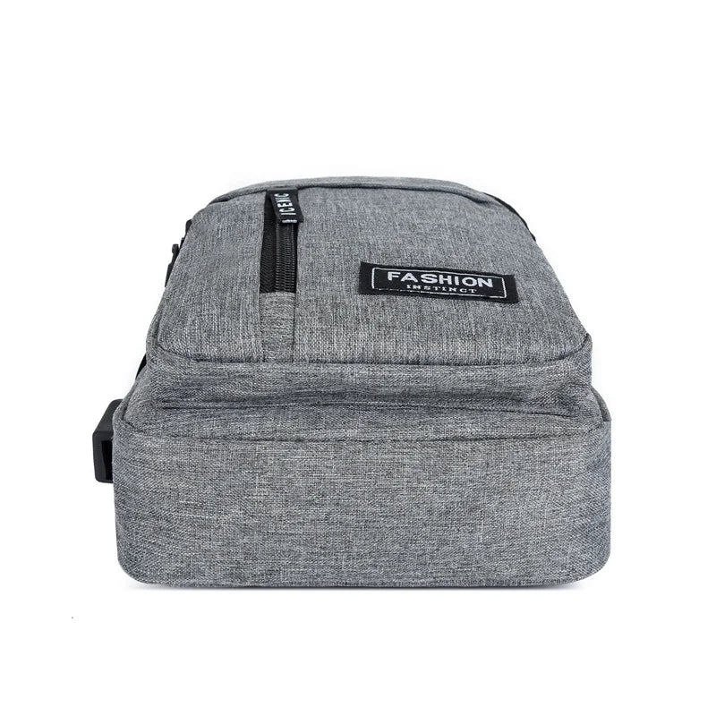 Zaino Monospalla Borsa Da Petto Marsupio Per Uomo Borsello Moto con Porta USB