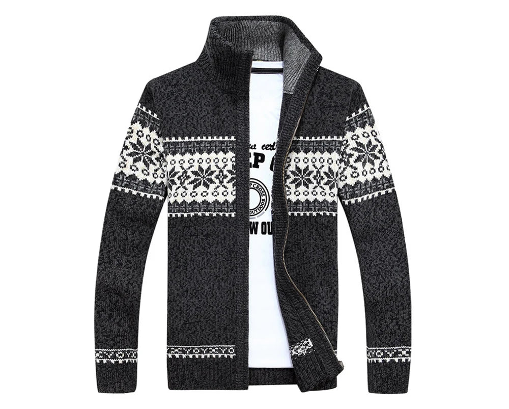 Herren Herbst Jacke Übergangsjacke Warme Sweatjacke Zipper Sweater Strickjacke