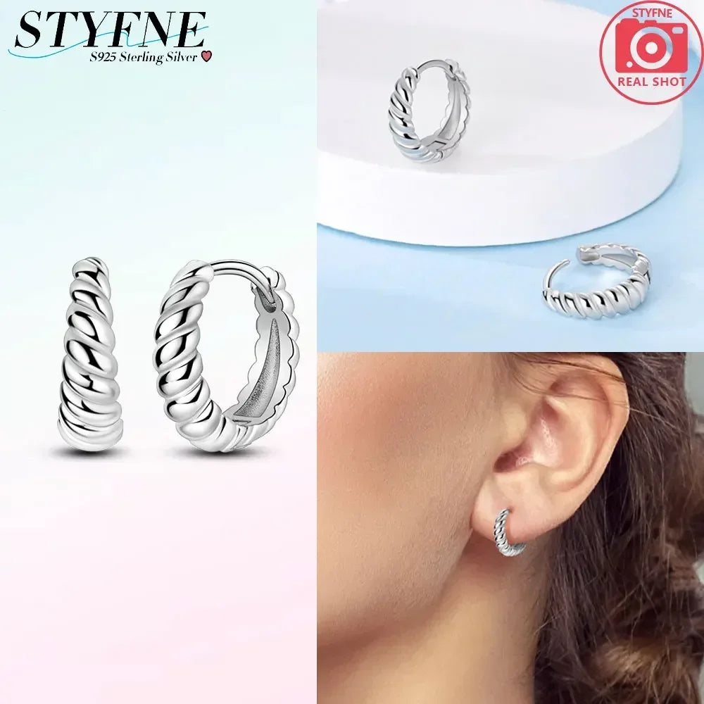 Creolen 925 Silber Ohrringe Zirkonia | Hypoallergen | Luxus Ohrstecker Geschenk
