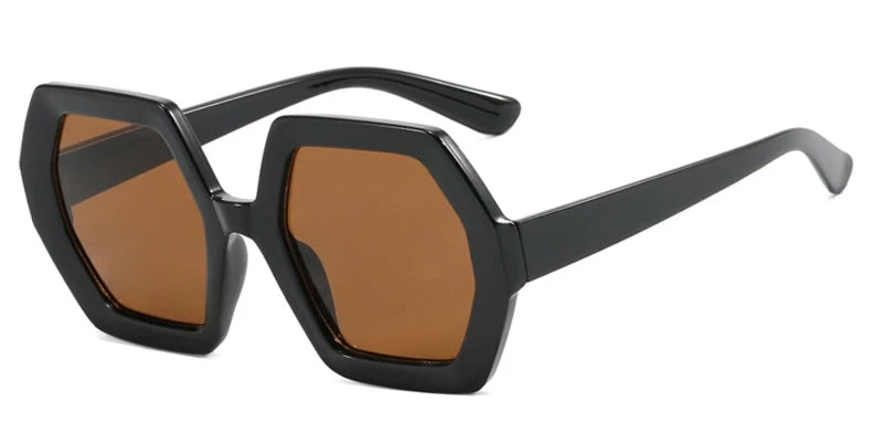 Damen Sonnenbrille Designer Luxus Brille Runde Übergröße Gläser Vintage UV400