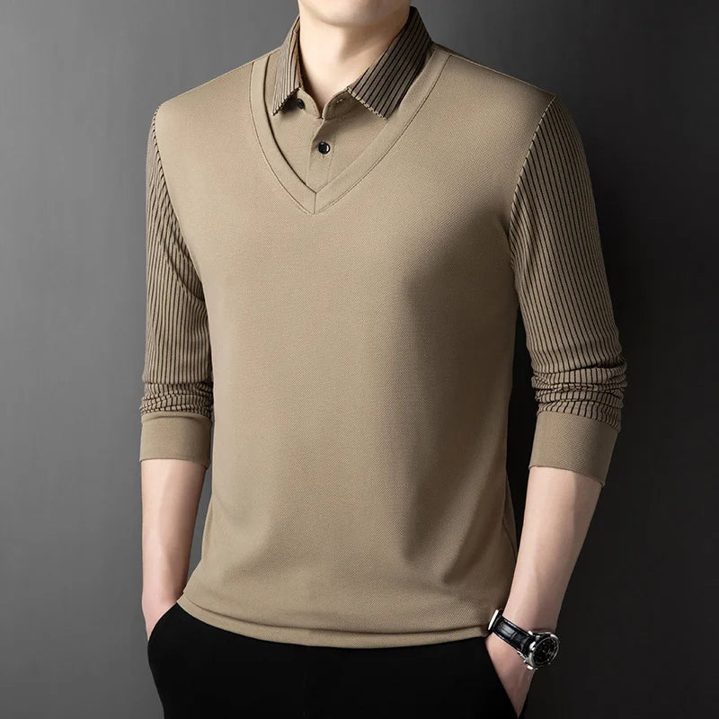 Herren Poloshirt POLO Shirt T-Shirt Langarm Zipper Hemd Fashion Polohemd Top NEU