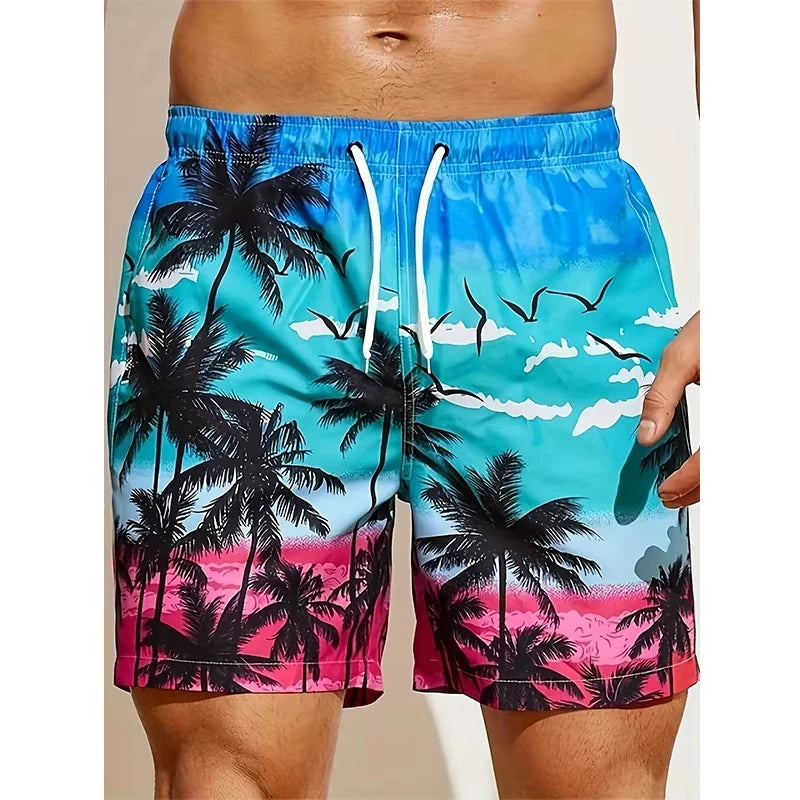 Hawaii-Badehose Herren Badeshort Kurzehose Shorts Schwimmhose 100% Polyester