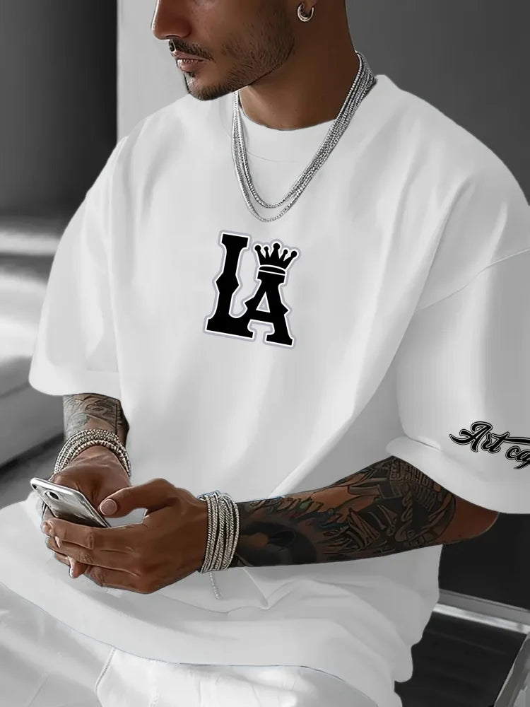 Herren T-Shirt Los Angeles Shirt Rundhals Streetwear Tank Top Hemd Polohemd