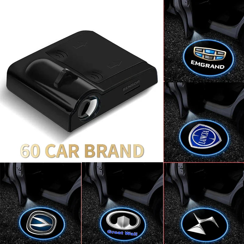 2X Kabelloses Autotürlicht LED-Auto Marken logo Projektor-Logo Willkommenslicht