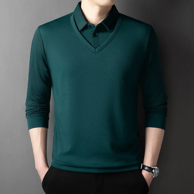 Herren Poloshirt POLO Shirt T-Shirt Langarm Zipper Hemd Fashion Polohemd Top NEU