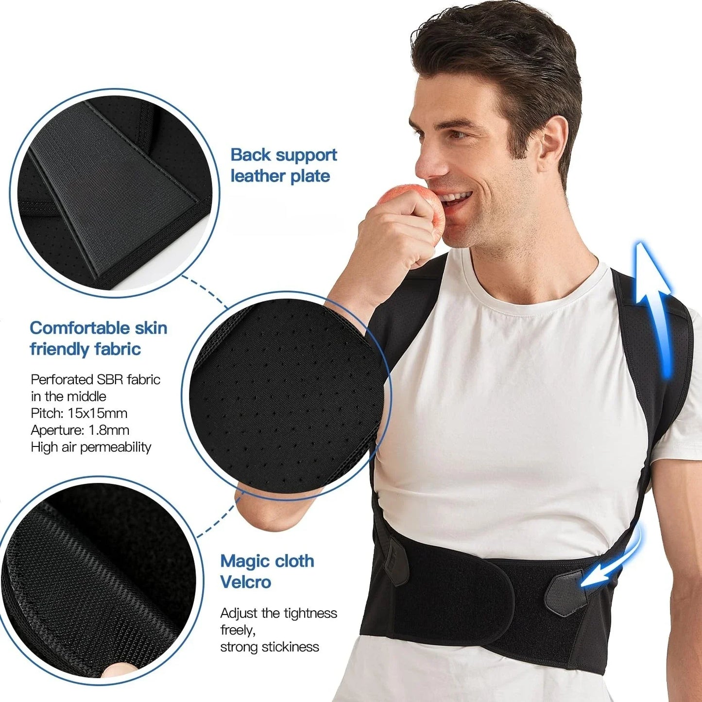 Rückenhalter Geradehalter Verstellbarer Rückenbandage Haltungskorrektur Stabilisator