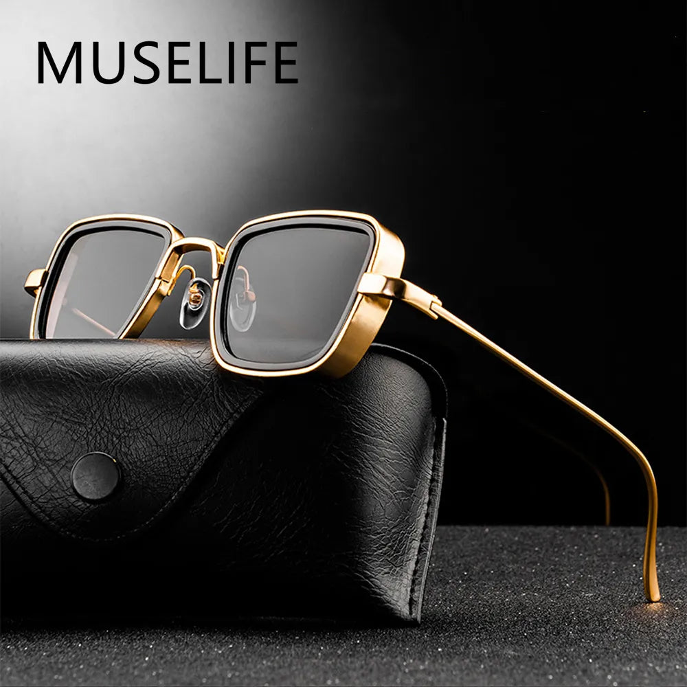 Designer Luxus Sonnenbrille Damen Herren Quadratische Gläser Vintage UV400