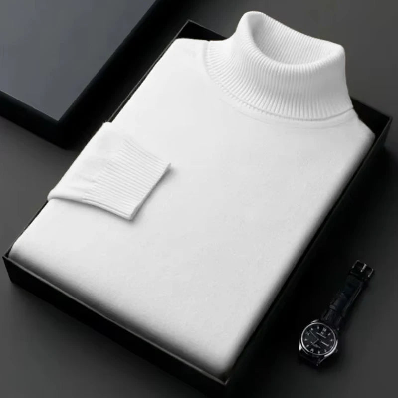 Herren Rollkragen Pullover Sweatshirt Leichter Pulli Sweater Shirt Langarmshirt