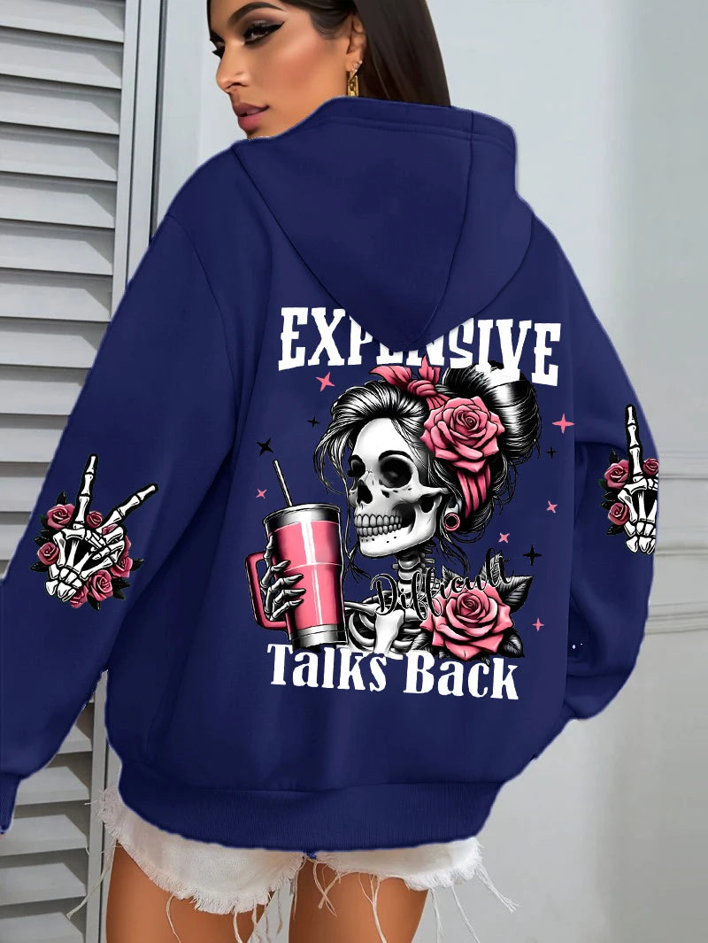 Punk Kapuzenpullover Sweatshirt Fleece Hoodie Pulli Damen Kapuzenpulli Shirt