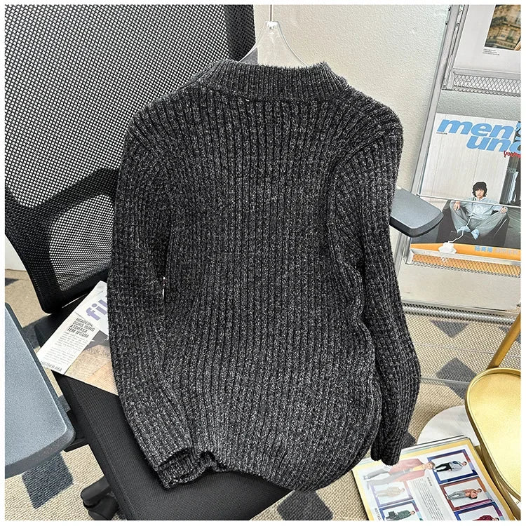 Herren Pullover Sweatshirt Leichter Pulli Sweater Langarm Shirt Strickpullover