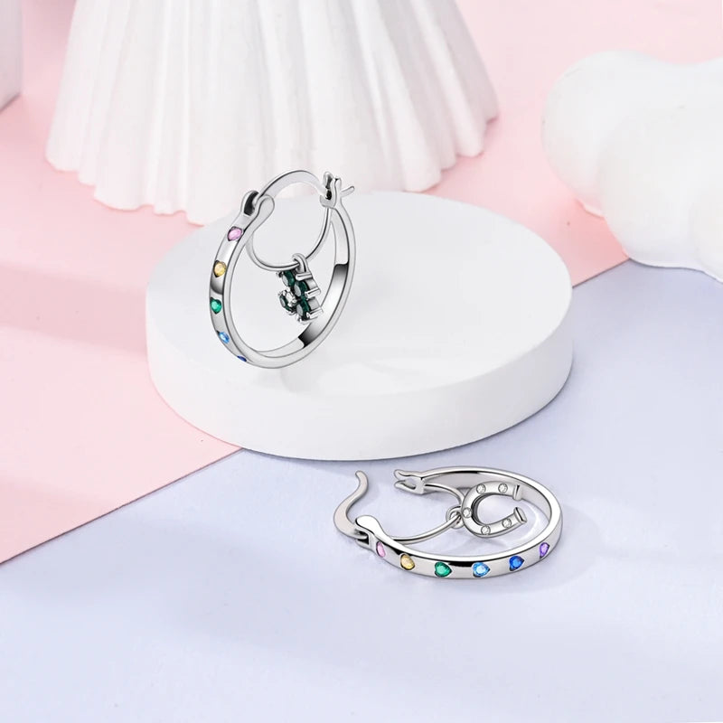 Orecchini a Cerchio in Argento 925 Sterling con Zirconi | Creole Brillantini