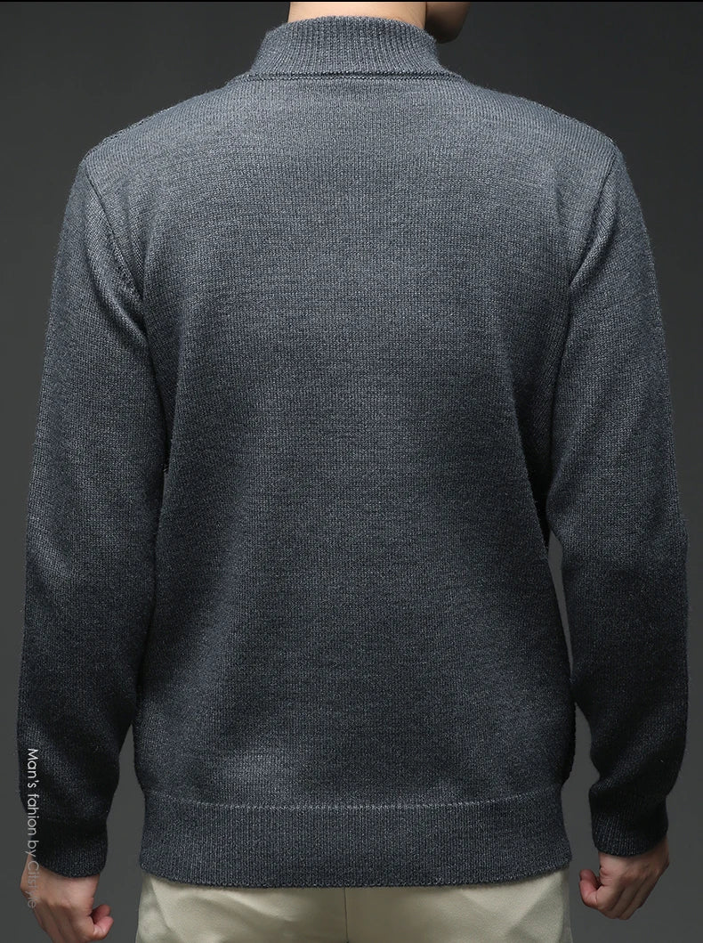Herren Pullover Sweatshirt Troyer Pulli Sweater Stehkragen Zipper Langarmpulli